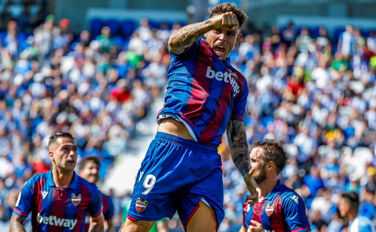 Roger Martí celebra su gol ante el Leganés 