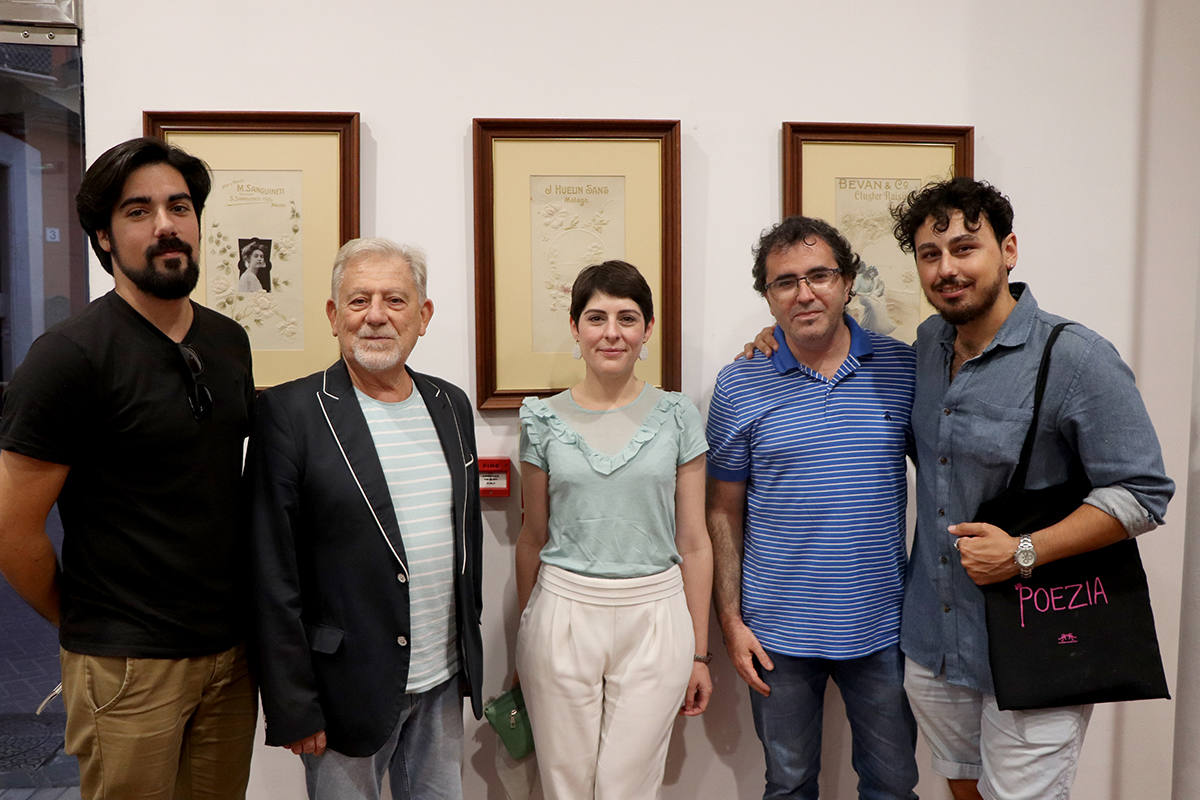 Díaz Godoy, José Infante, Rocío Peñalta, Antonio Quesada y Jorge Villalobos durante el ciclo 'Poesía es vino'.