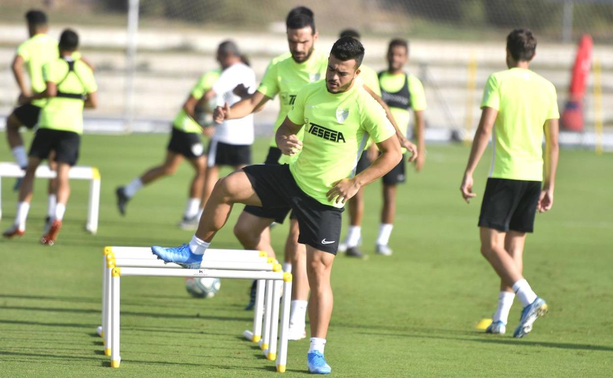 Lorenzo González, en el entrenamiento de esta mañana. 