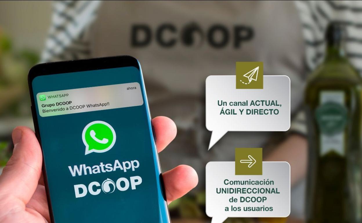 Dcoop crea un canal vía Whastapp con sus socios y empleados 