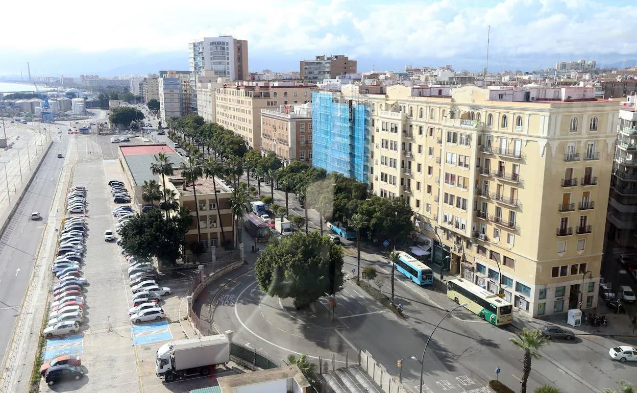 Vista aérea de la avenida de Manuel Agustín Heredia. 