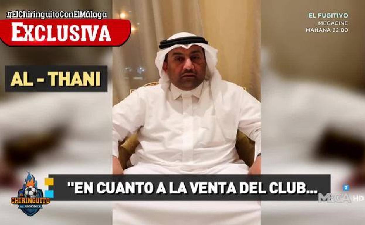 El mensaje de Al-Thani grabado que difundió 'El chiringuito'. 