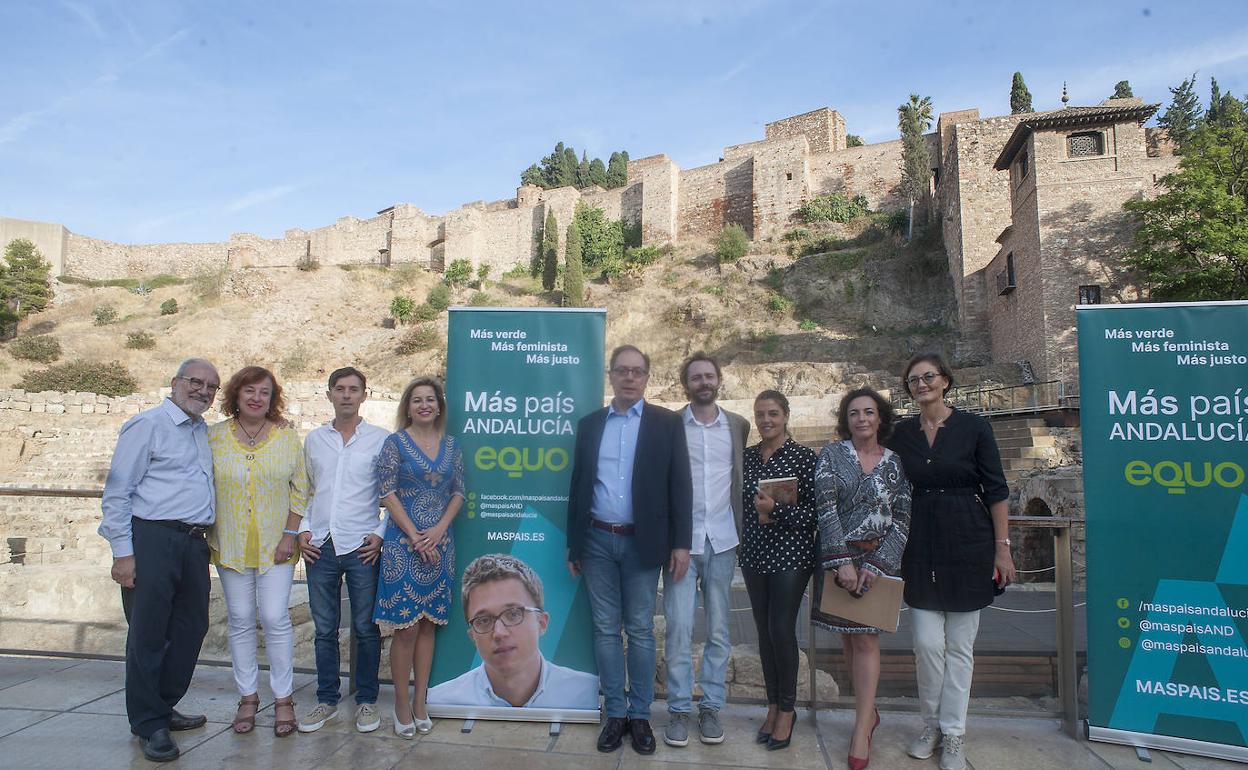 Integrantes de la lista del partido por Málaga en la tarde de este viernes.