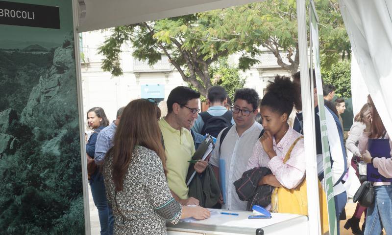 Una treintena de empresas recogen CV para 102 empleos en la Feria del Empleo. 