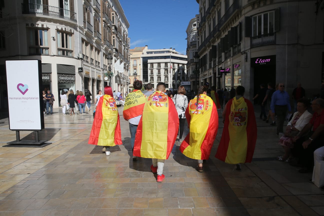 PP, Ciudadanos y Vox marchan juntos en la manifestación en solidaridad con Cataluña y con unos 2.200 asistentes según la Policía Nacional