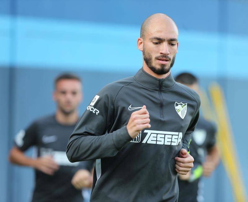 Sesión de trabajo del Málaga tras su victoria ante el Oviedo. 