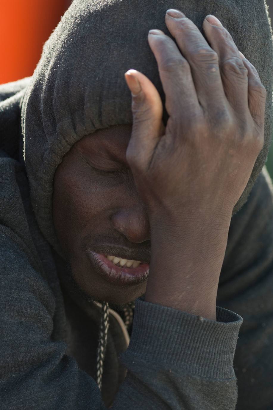 Uno de los migrantes que llegaron al puerto malagueño 