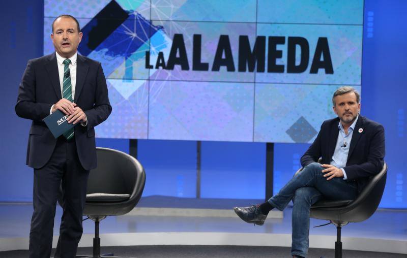 Ignacio López (PSOE), Guillermo Díaz (Cs), Pablo Montesinos (PP), Alberto Garzón (Unidas Podemos) y Patricia Rueda (Vox) participan en un debate de SUR y 101TV