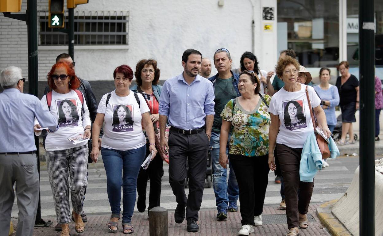 Garzón, durante un acto de campaña hoy en Málaga. 