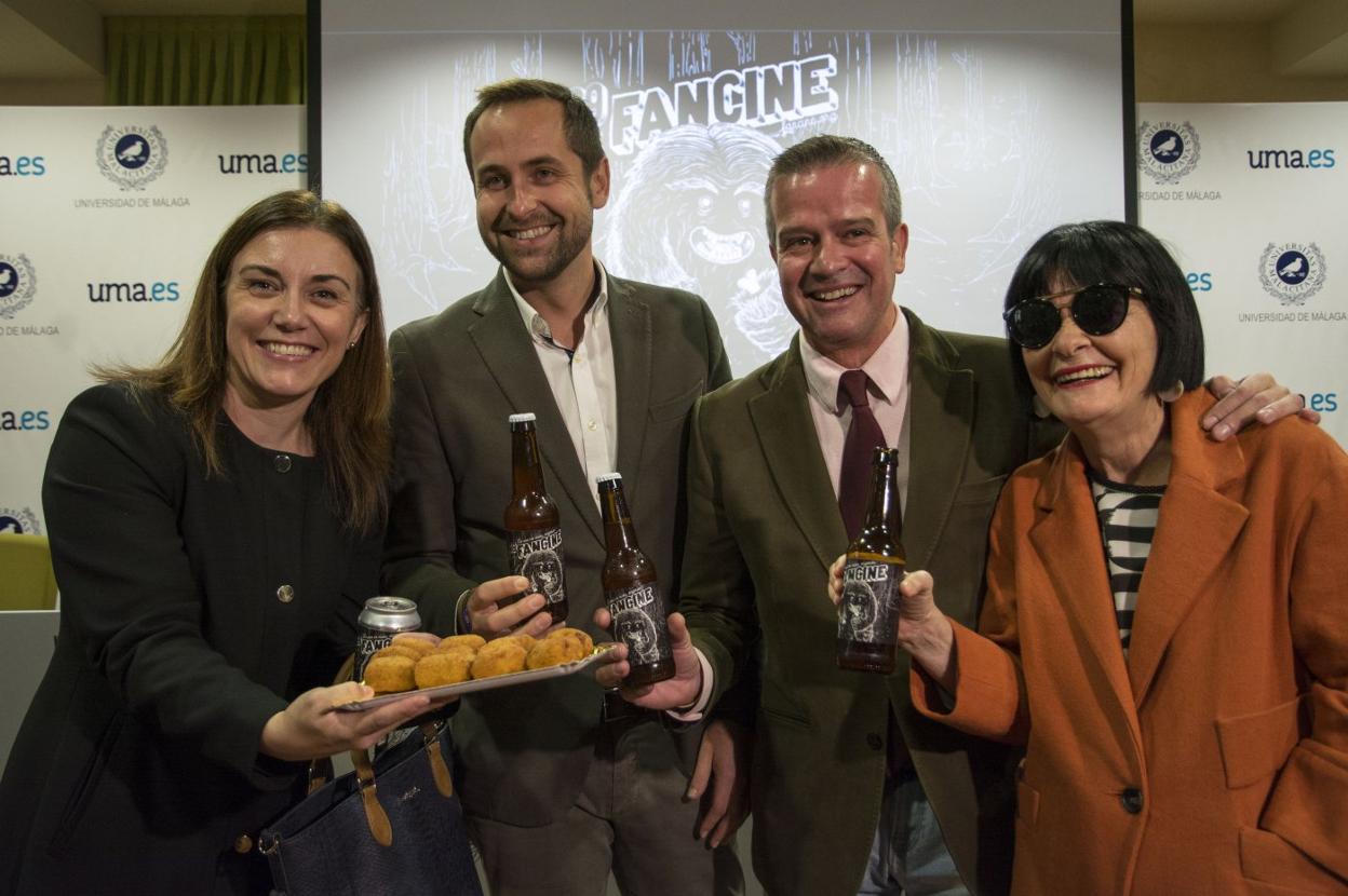 Laura Moreno, Luis Verde, Víctor González y Tecla Lumbreras, en la presentación de la nueva edición del Fancine en el Rectorado. o