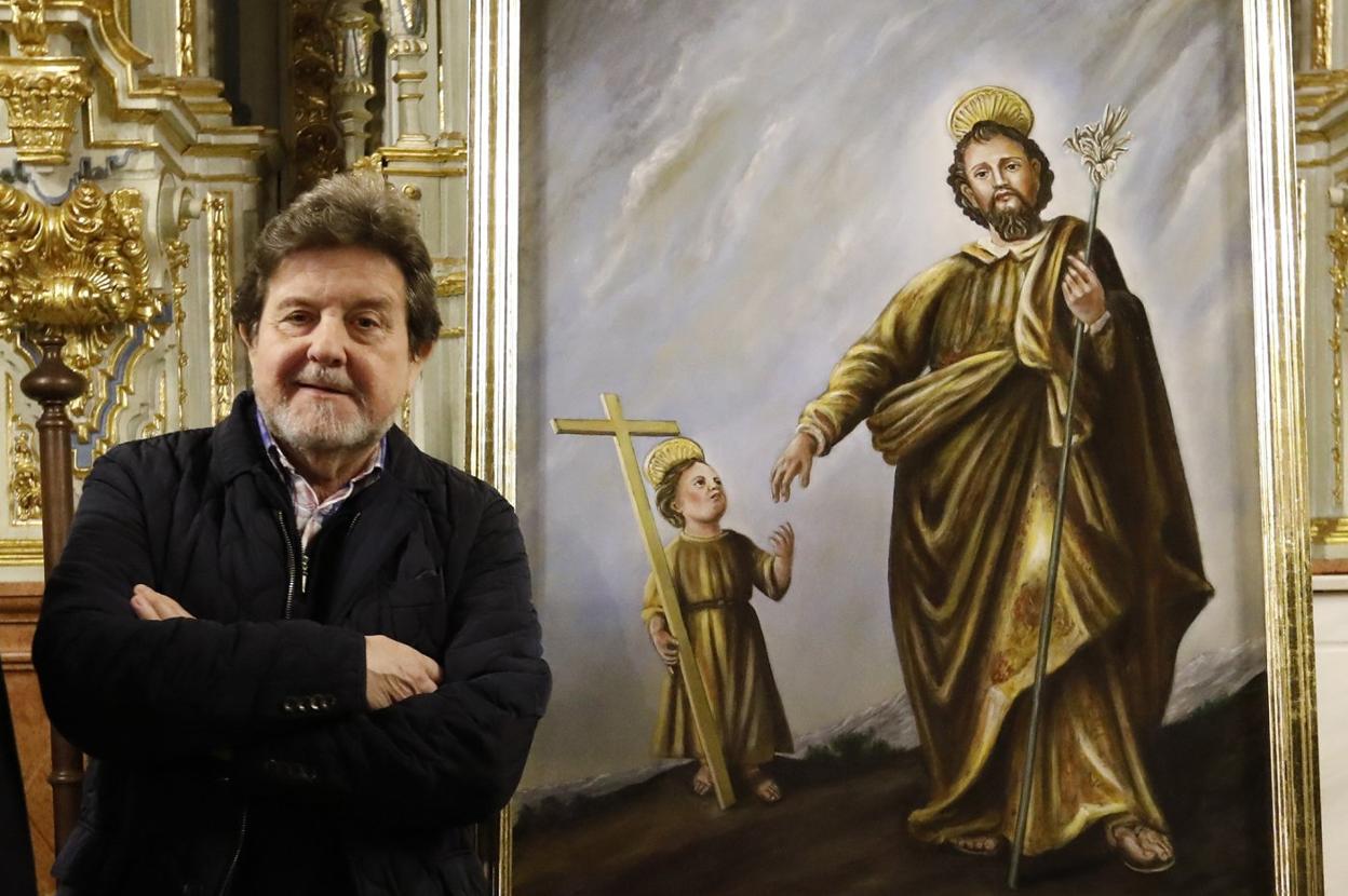Romero recrea sobre un lienzo la imagen original del San José del Convento de las Descalzas