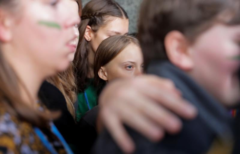 Fotos: Greta Thunberg se une a la sentada por la inacción contra la emergencia climática