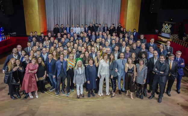 Foto de Familia de todos los asistentes ayer a la Fiesta de los Nominados de los Premios Goya. :