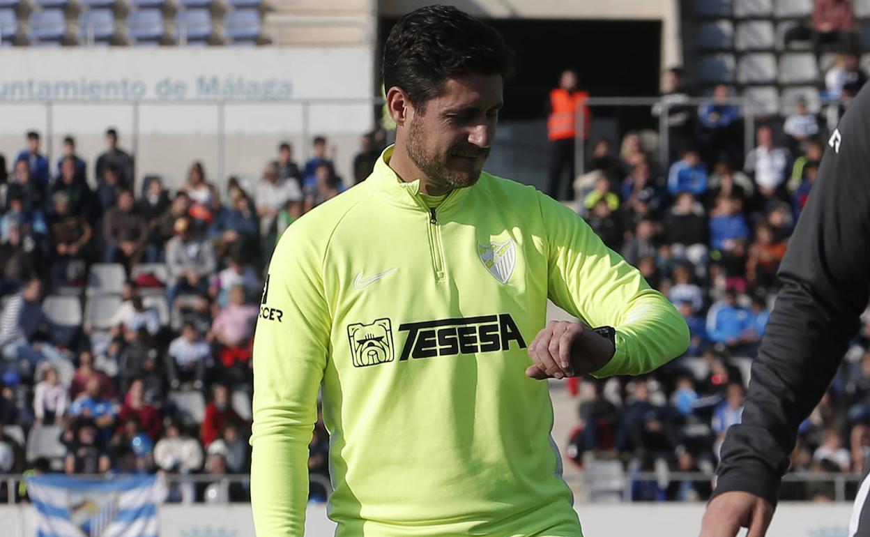 Víctor durante el entrenamiento a puertas abiertas del pasado viernes.