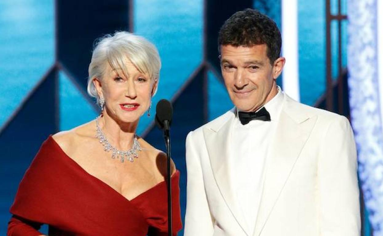 Helen Mirren y Antonio Banderas, en el escenario.