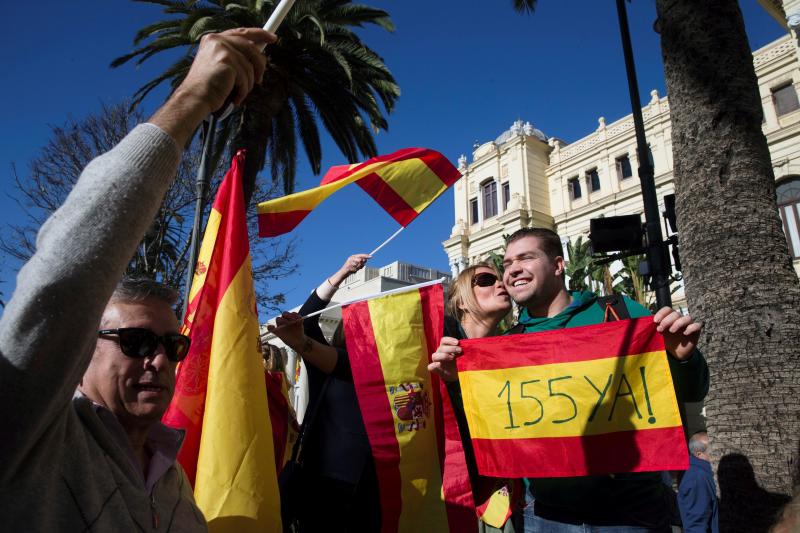 Concentración de Vox en Málaga.