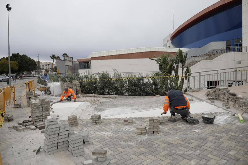 Preparativos para la gala, ayer en el Martín Carpena 