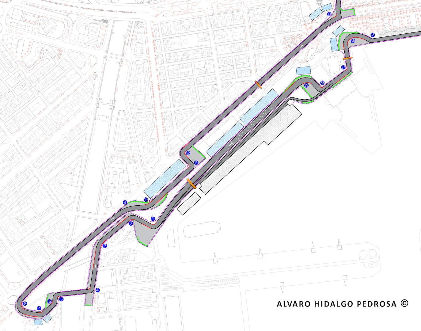 Plano del 'circuito callejero malagueño'. 