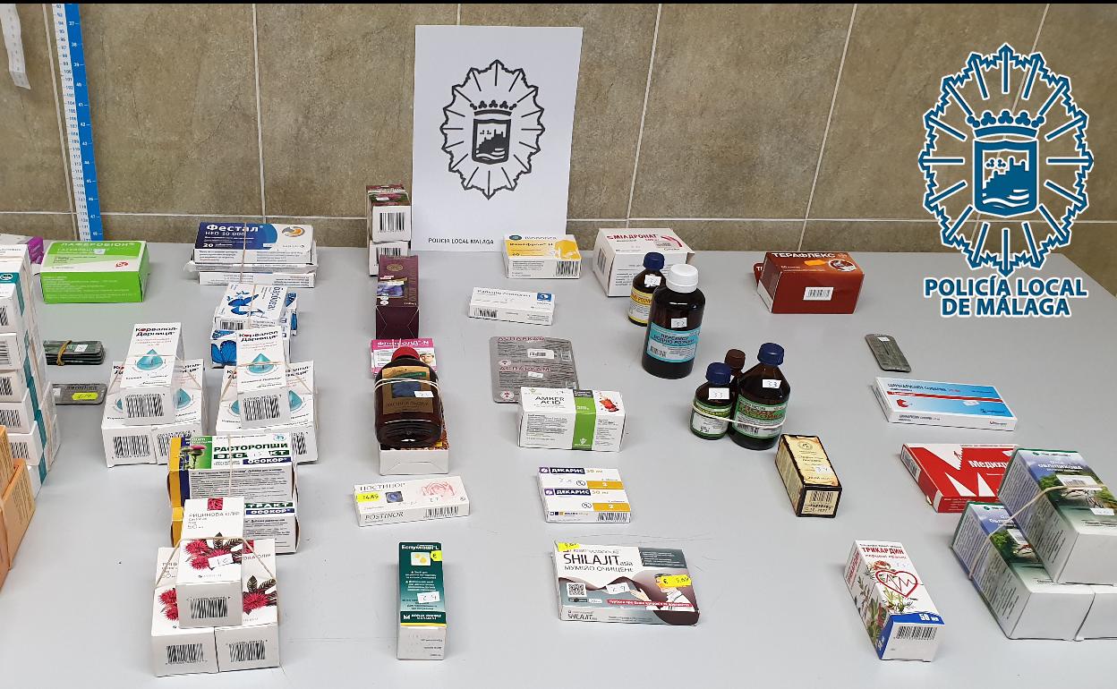 Intervienen una gran cantidad de medicamentos ilegales procedentes de Ucrania en una tienda de alimentación de Málaga