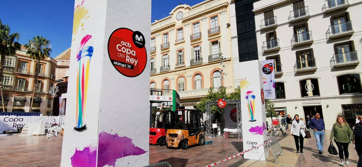 Fotos: Últimos preparativos para la Copa del Rey de baloncesto en Málaga