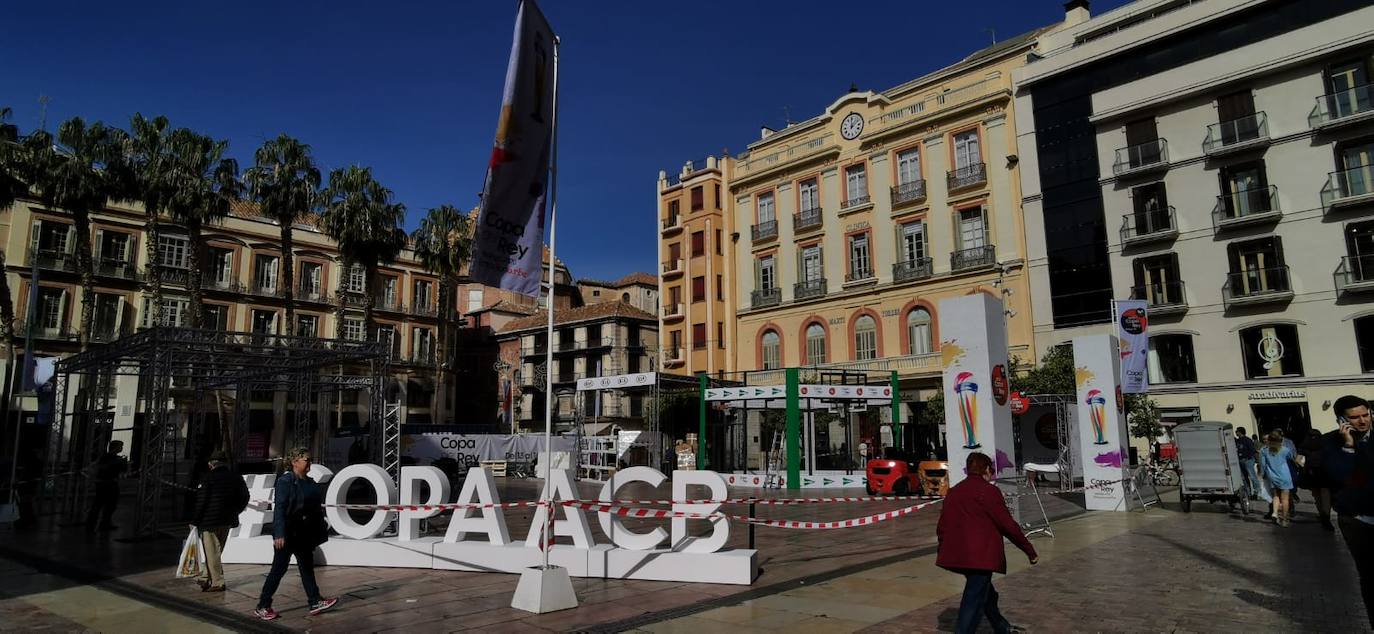 Fotos: Últimos preparativos para la Copa del Rey de baloncesto en Málaga