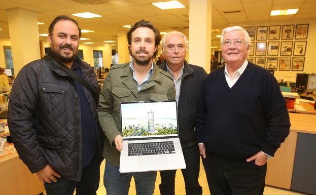 Carlos González, Eduardo Oria Sotés, Eduardo Oria Feliú (del primer estudio) y Antonio Valero. 