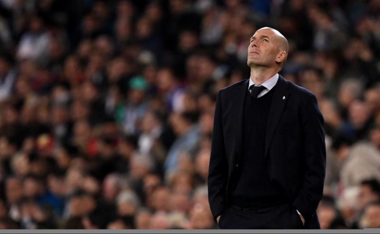 Zidane, durante el partido entre el Real Madrid y el Celta.