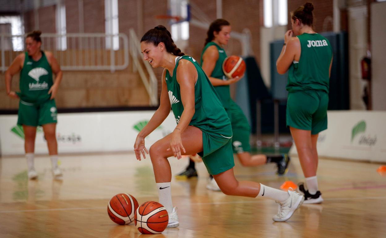 Noelia Masiá, en un entreno en Los Guindos. 