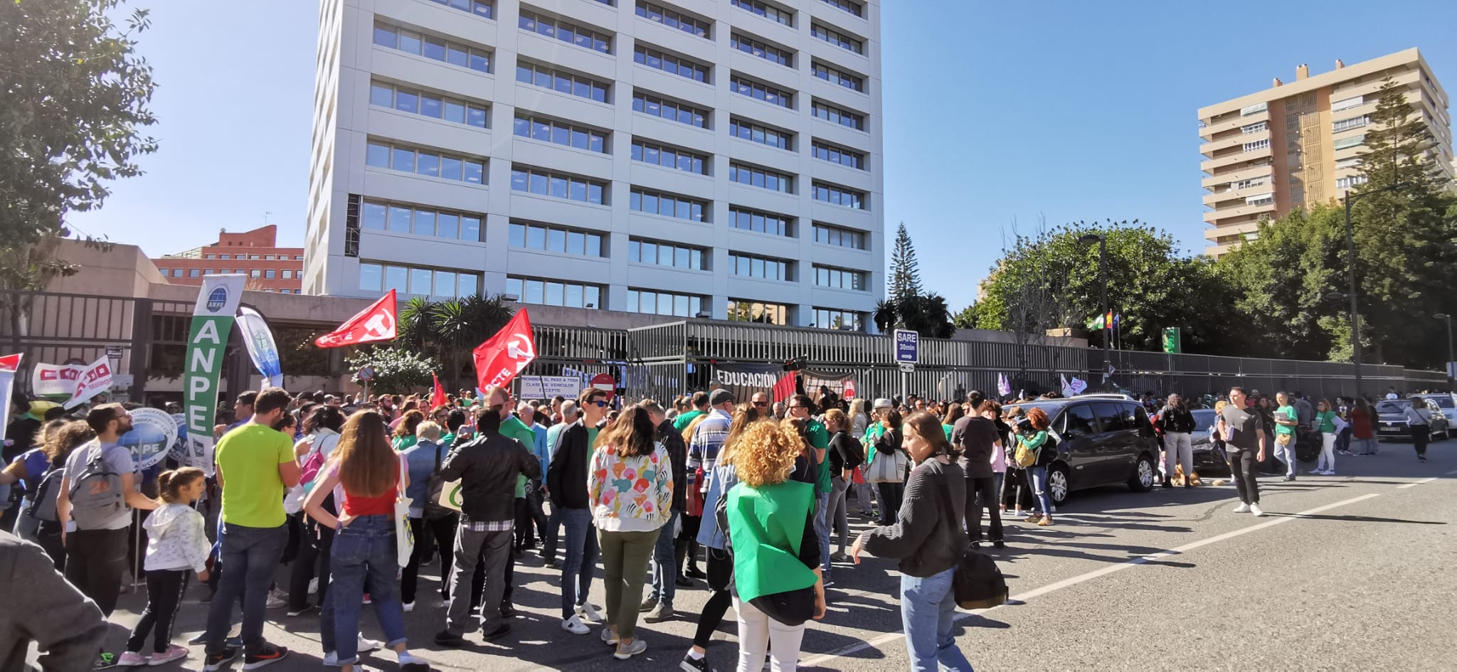 Manifestación en Málaga con motivo de la huelga educativa contra el decreto de escolarización de la Junta de Andalucía