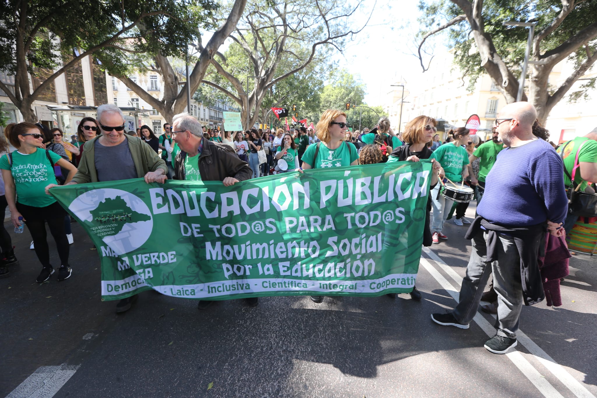 Manifestación en Málaga con motivo de la huelga educativa contra el decreto de escolarización de la Junta de Andalucía