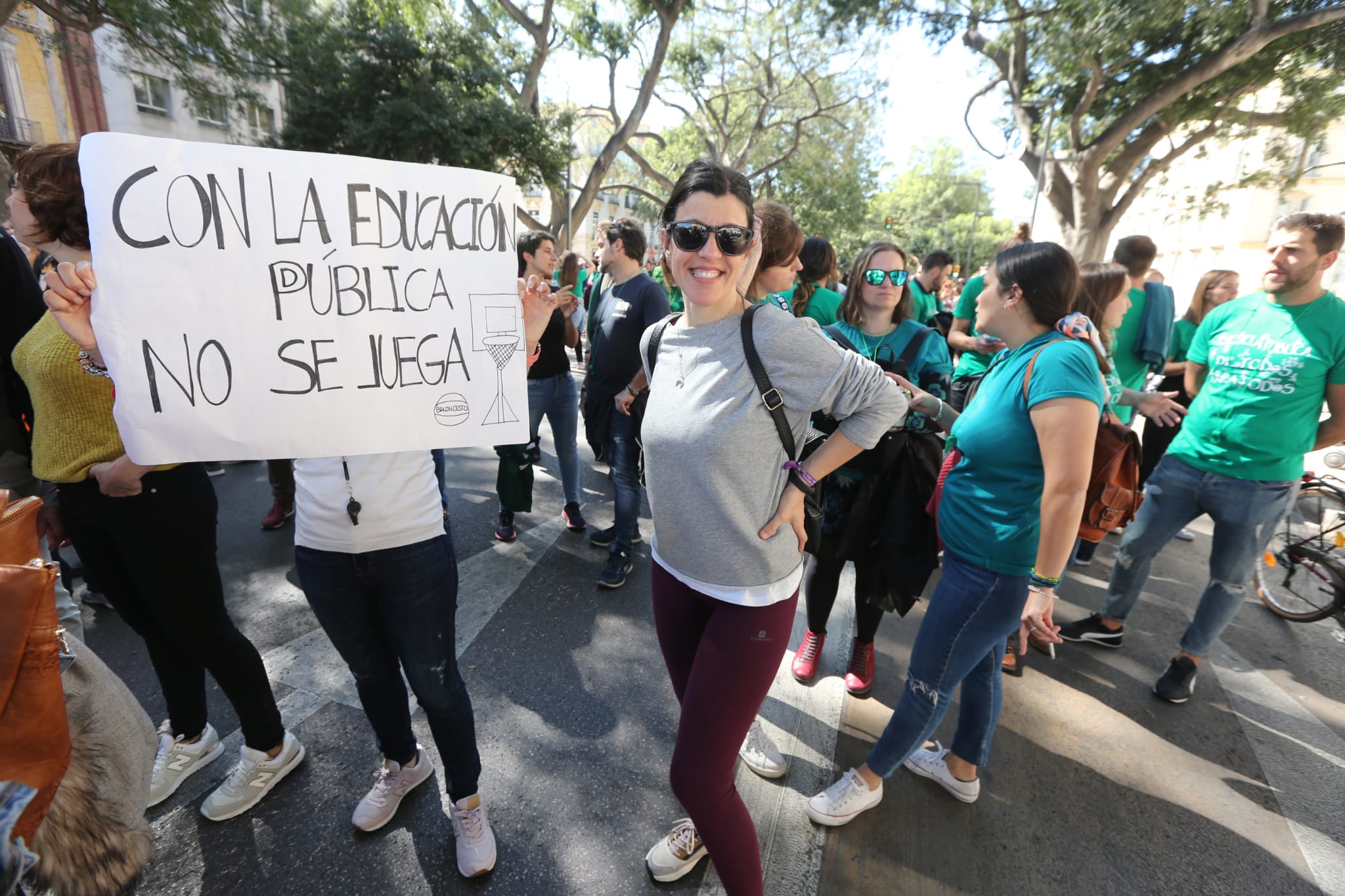 Manifestación en Málaga con motivo de la huelga educativa contra el decreto de escolarización de la Junta de Andalucía