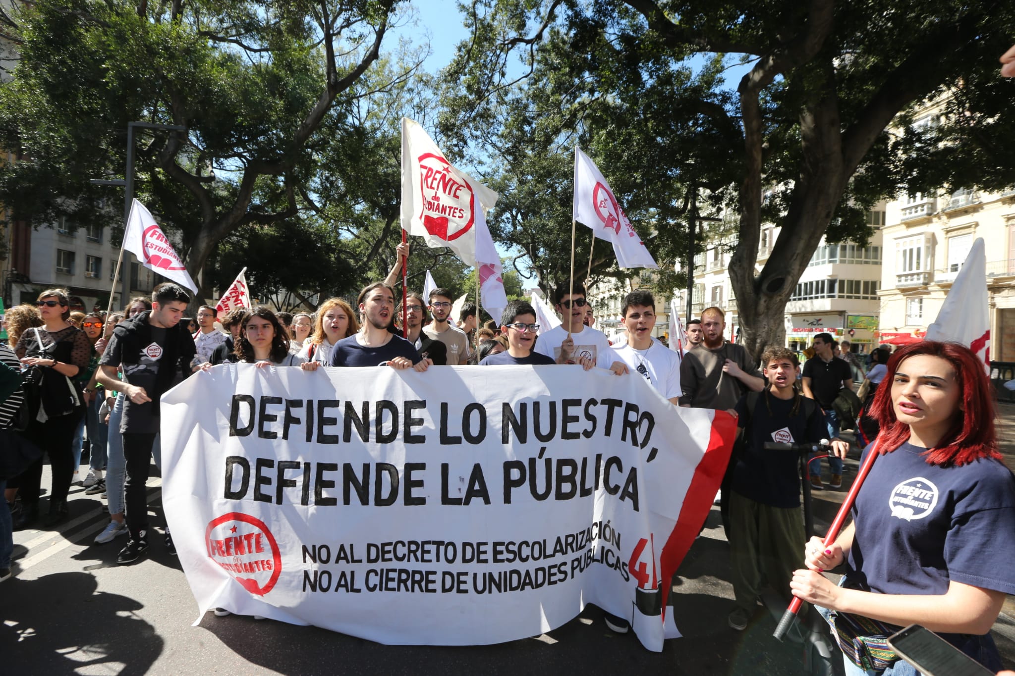 Manifestación en Málaga con motivo de la huelga educativa contra el decreto de escolarización de la Junta de Andalucía