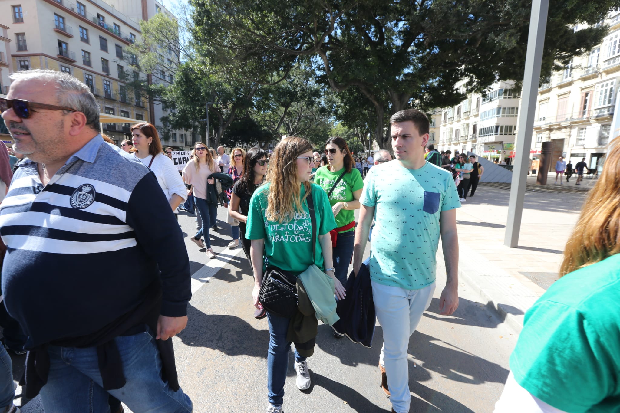 Manifestación en Málaga con motivo de la huelga educativa contra el decreto de escolarización de la Junta de Andalucía