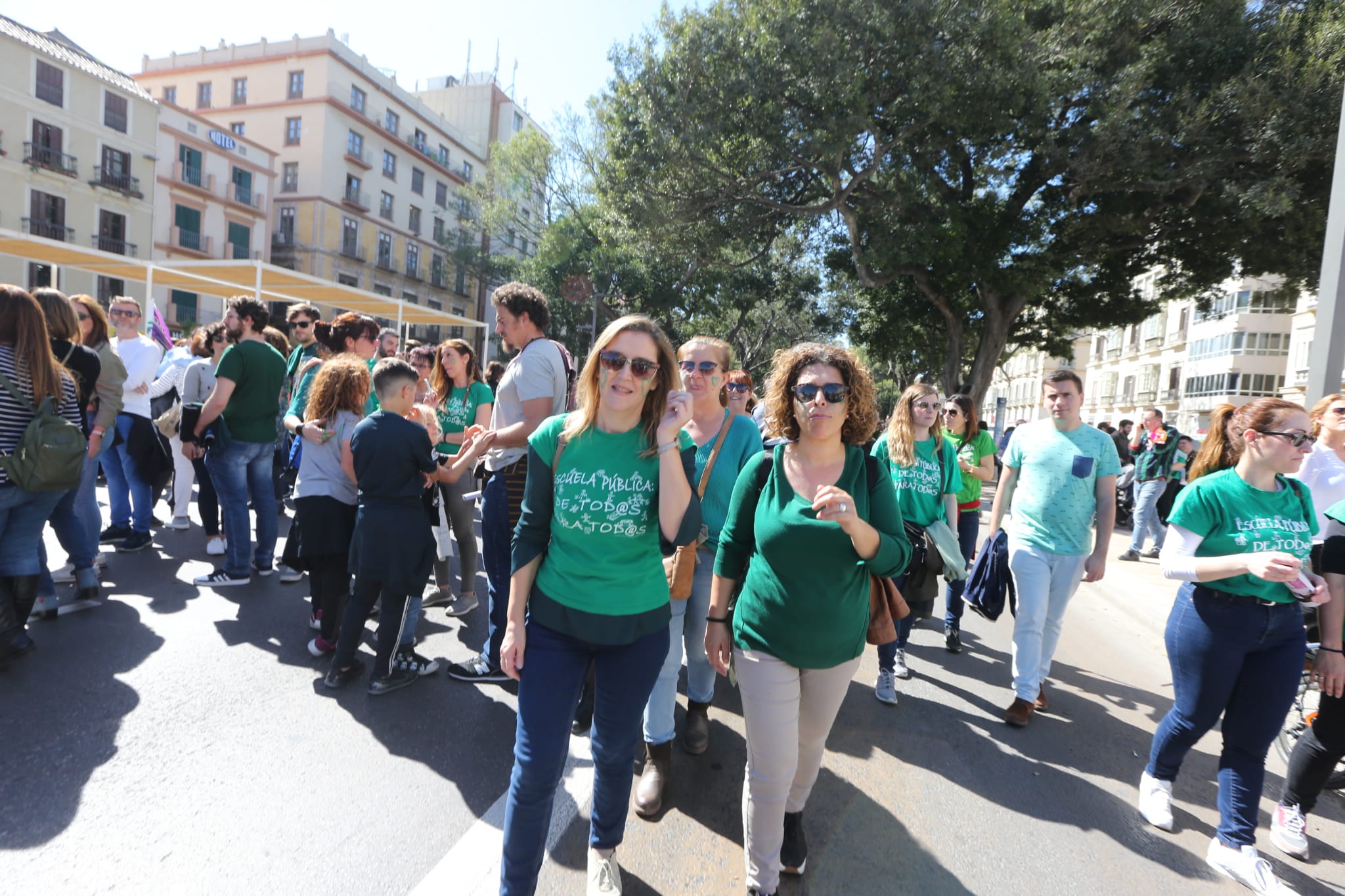 Manifestación en Málaga con motivo de la huelga educativa contra el decreto de escolarización de la Junta de Andalucía