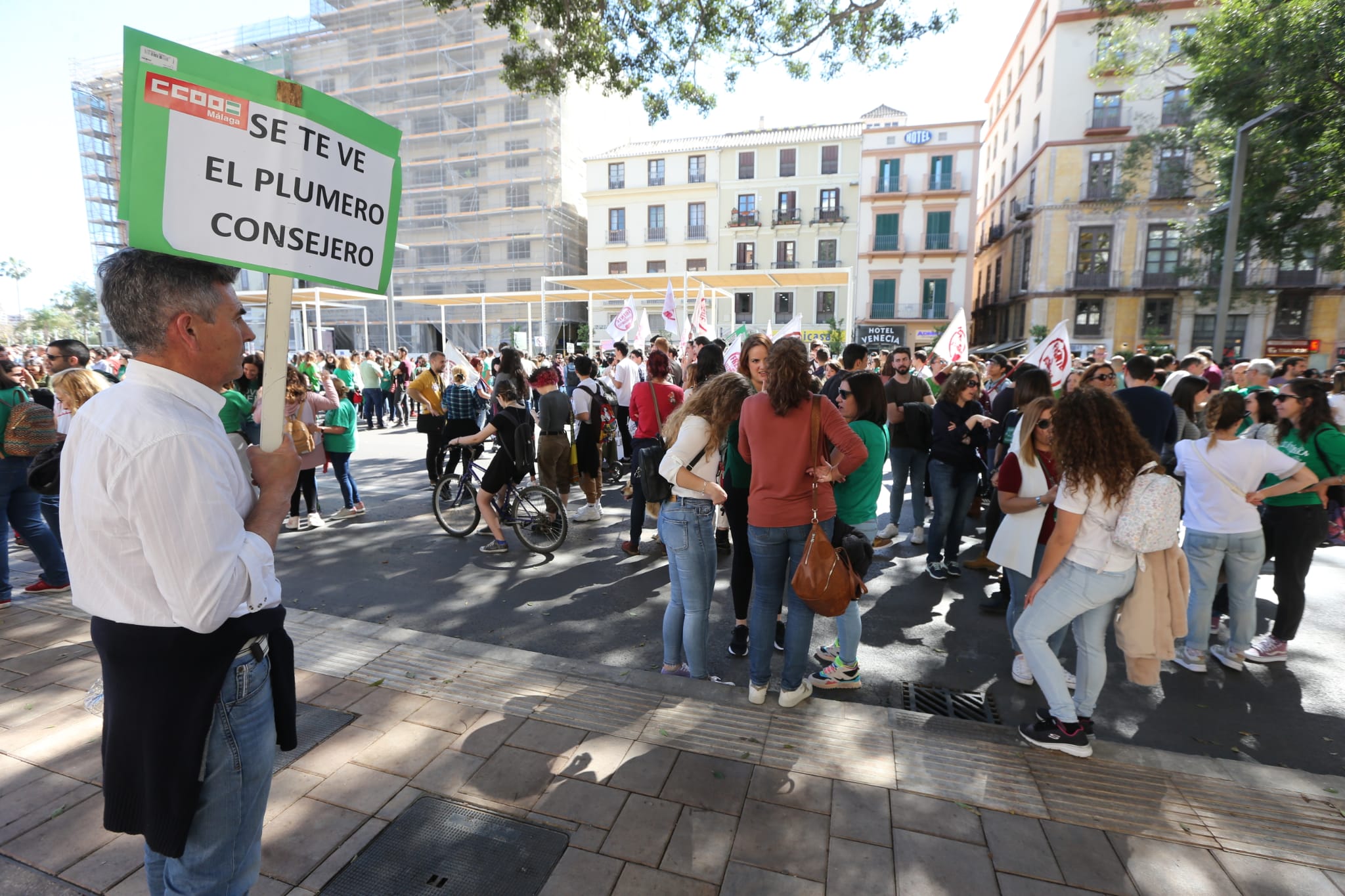 Manifestación en Málaga con motivo de la huelga educativa contra el decreto de escolarización de la Junta de Andalucía