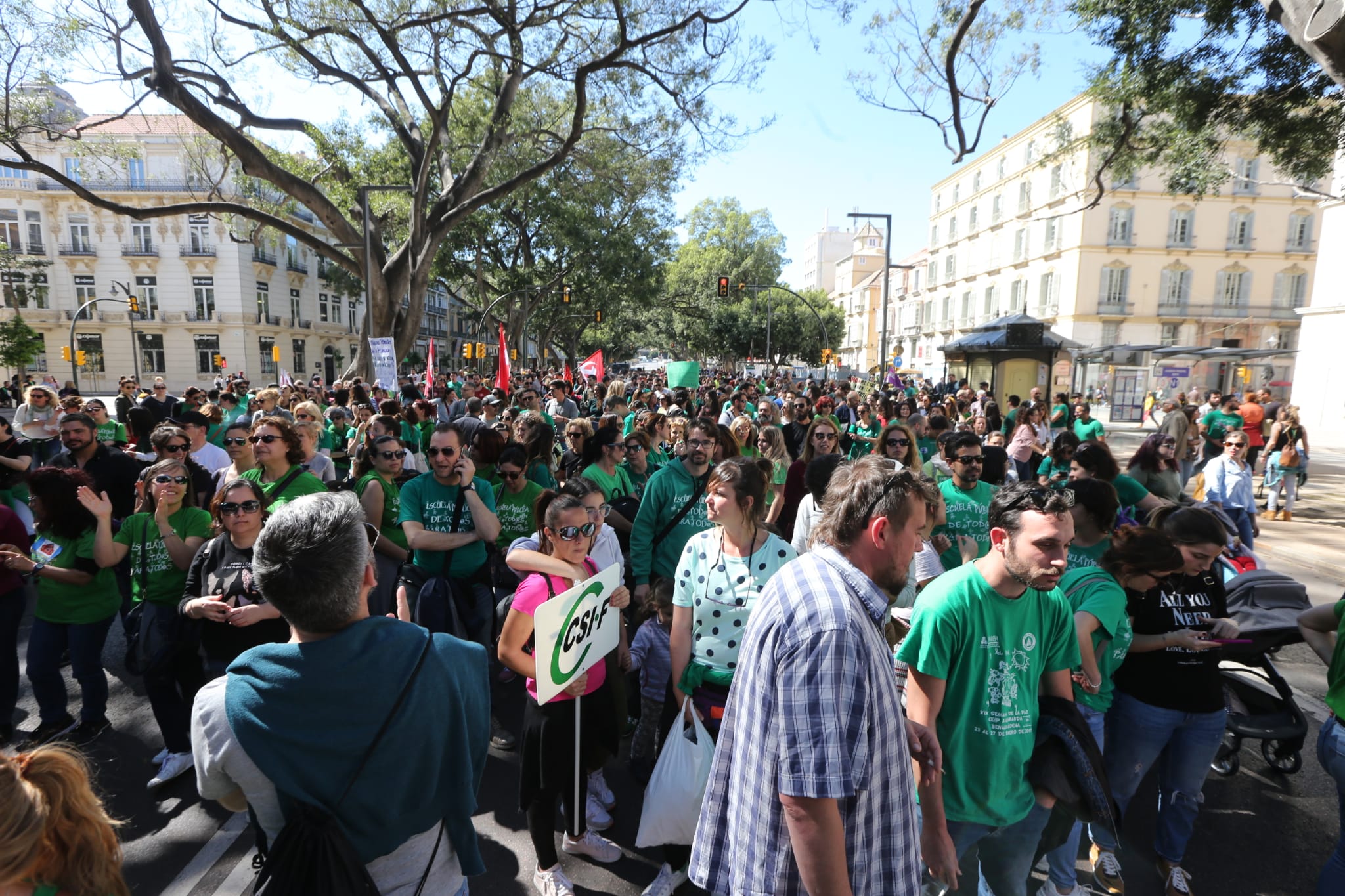 Manifestación en Málaga con motivo de la huelga educativa contra el decreto de escolarización de la Junta de Andalucía