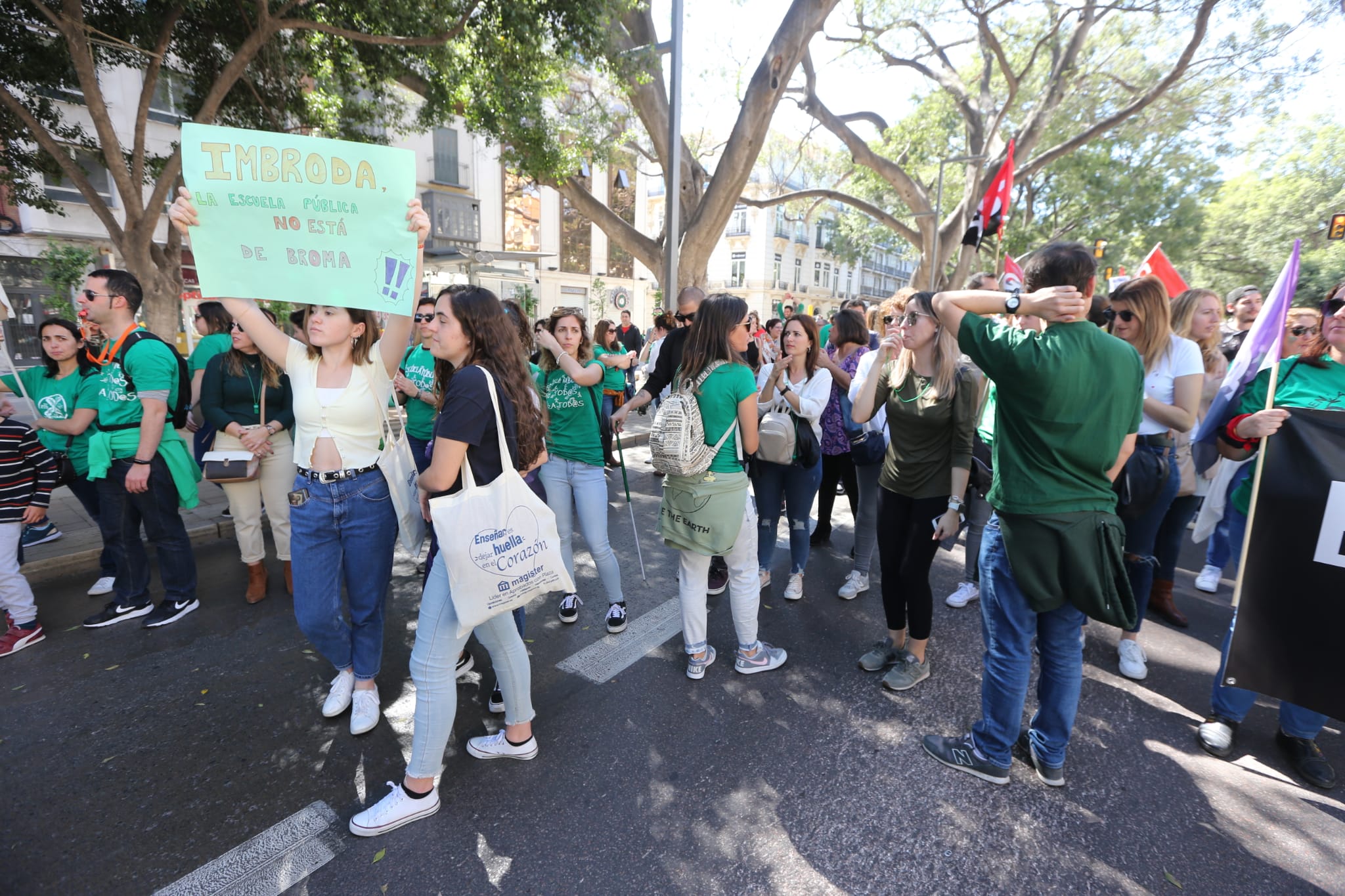 Manifestación en Málaga con motivo de la huelga educativa contra el decreto de escolarización de la Junta de Andalucía