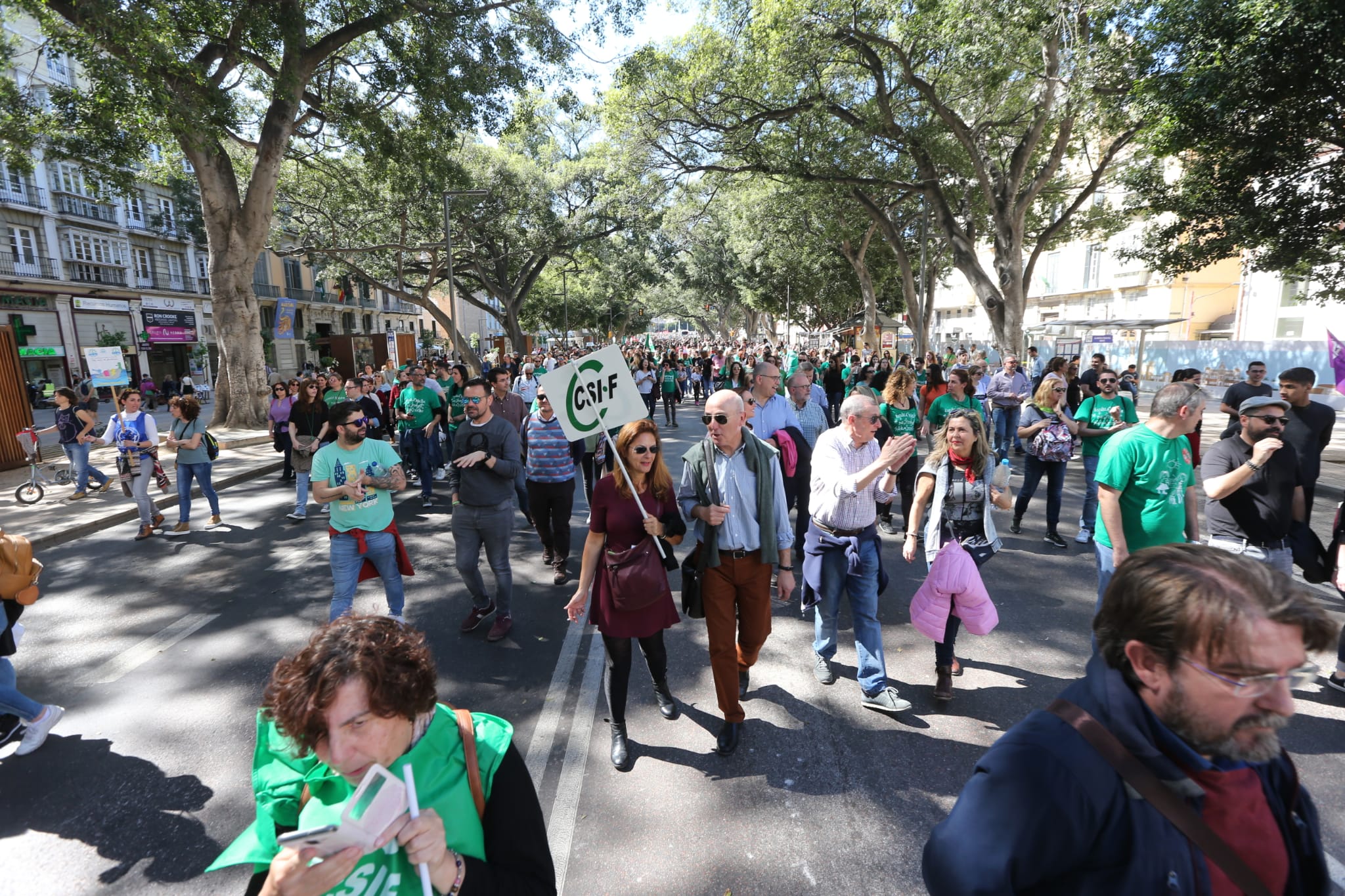 Manifestación en Málaga con motivo de la huelga educativa contra el decreto de escolarización de la Junta de Andalucía