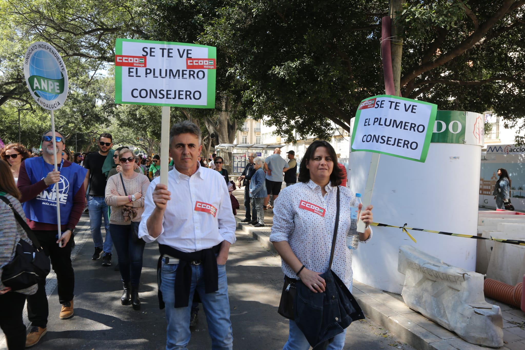 Manifestación en Málaga con motivo de la huelga educativa contra el decreto de escolarización de la Junta de Andalucía