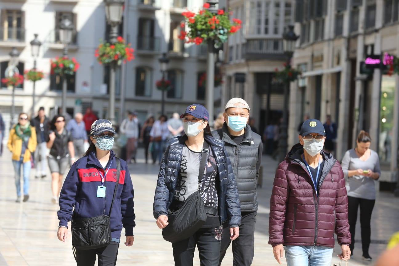 Grupo de turistas por el Centro