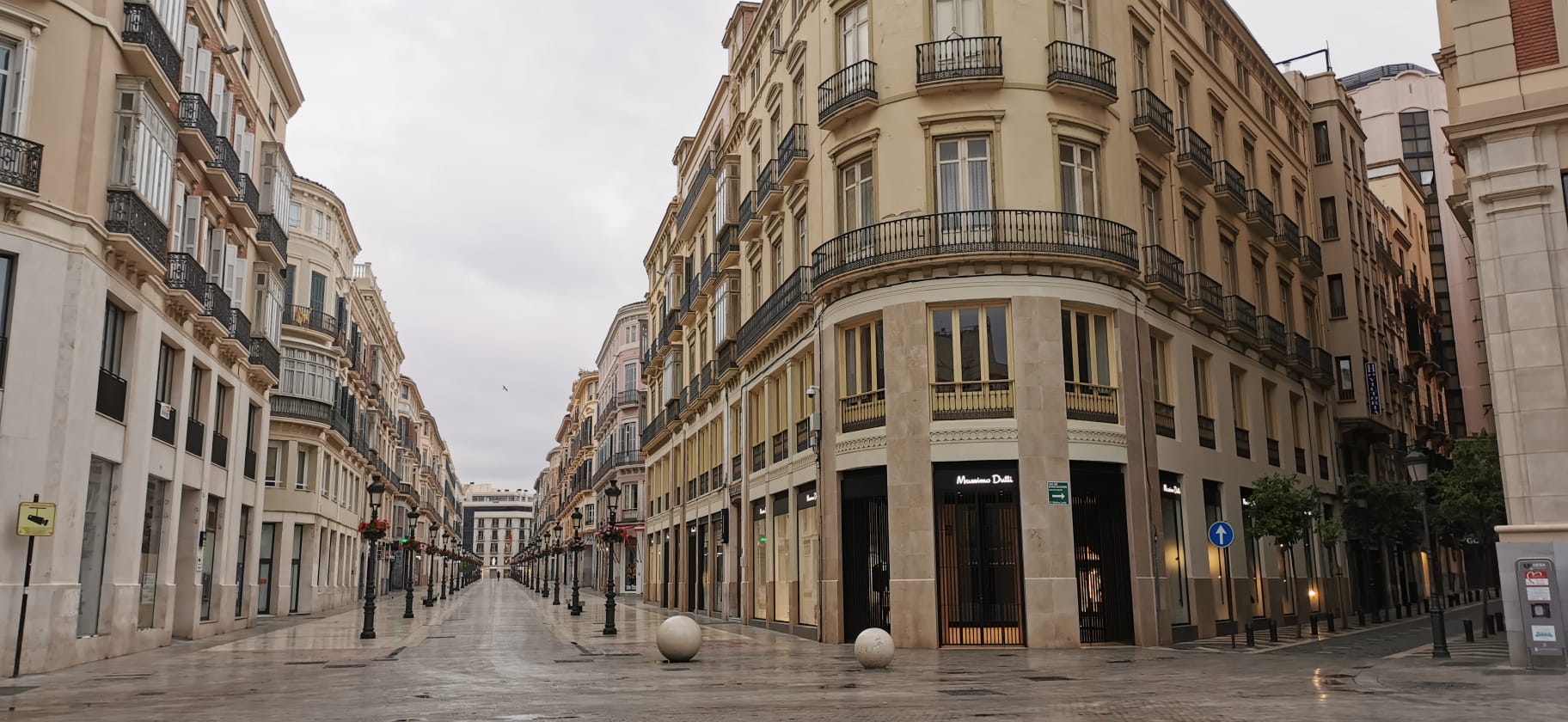 El Centro de Málaga, este domingo.