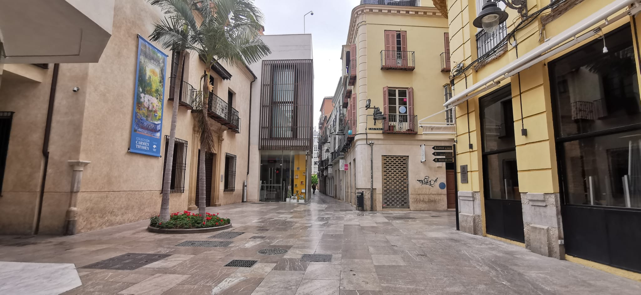 El Centro de Málaga, este domingo.