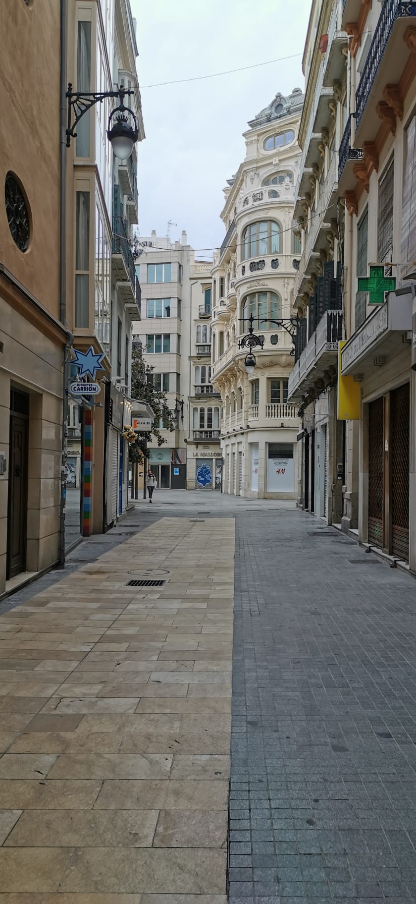 El Centro de Málaga, este domingo.