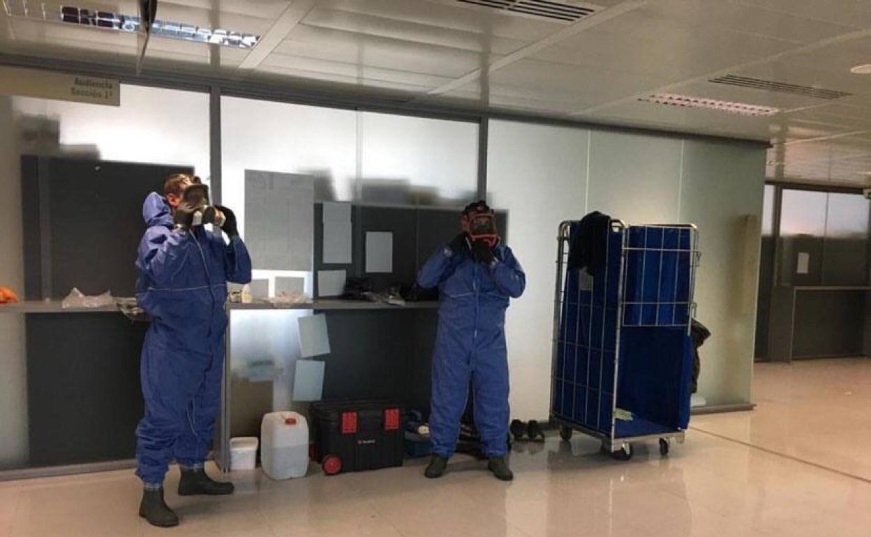 Desinfectan una zona de la Audiencia Provincial de Málaga tras el positivo en COVID-19 de una funcionaria