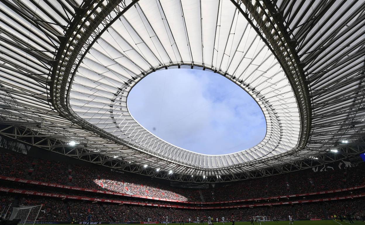 Interior del estadio de San Mamés, una de las sedes de la Eurocopa 2020. 