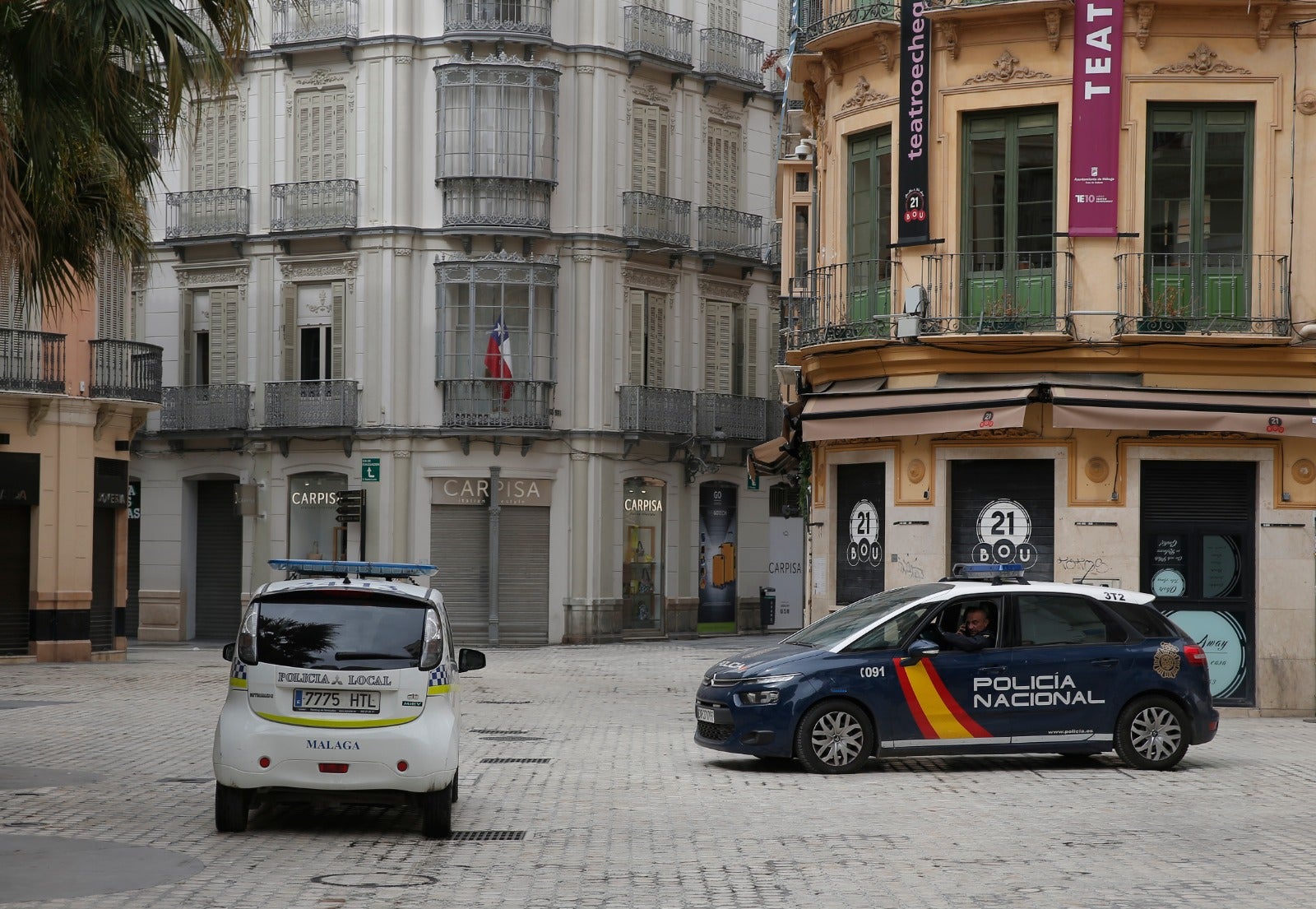 El Centro de Málaga, este jueves.