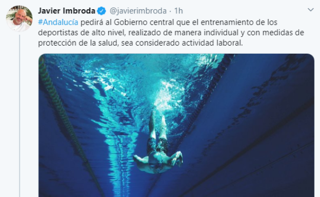 Parte del mensaje de Javier Imbroda esta tarde. 