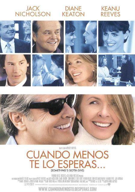 'Cuando menos te lo esperas' (2003). Diane Keaton y Jack Nicholson protagonizan esta comedia romántica de dos personas en edad adulta.