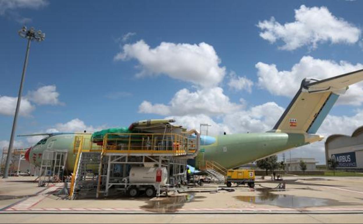 Planta de montaje del A400 M en las instalaciones de Airbus en Sevilla. 