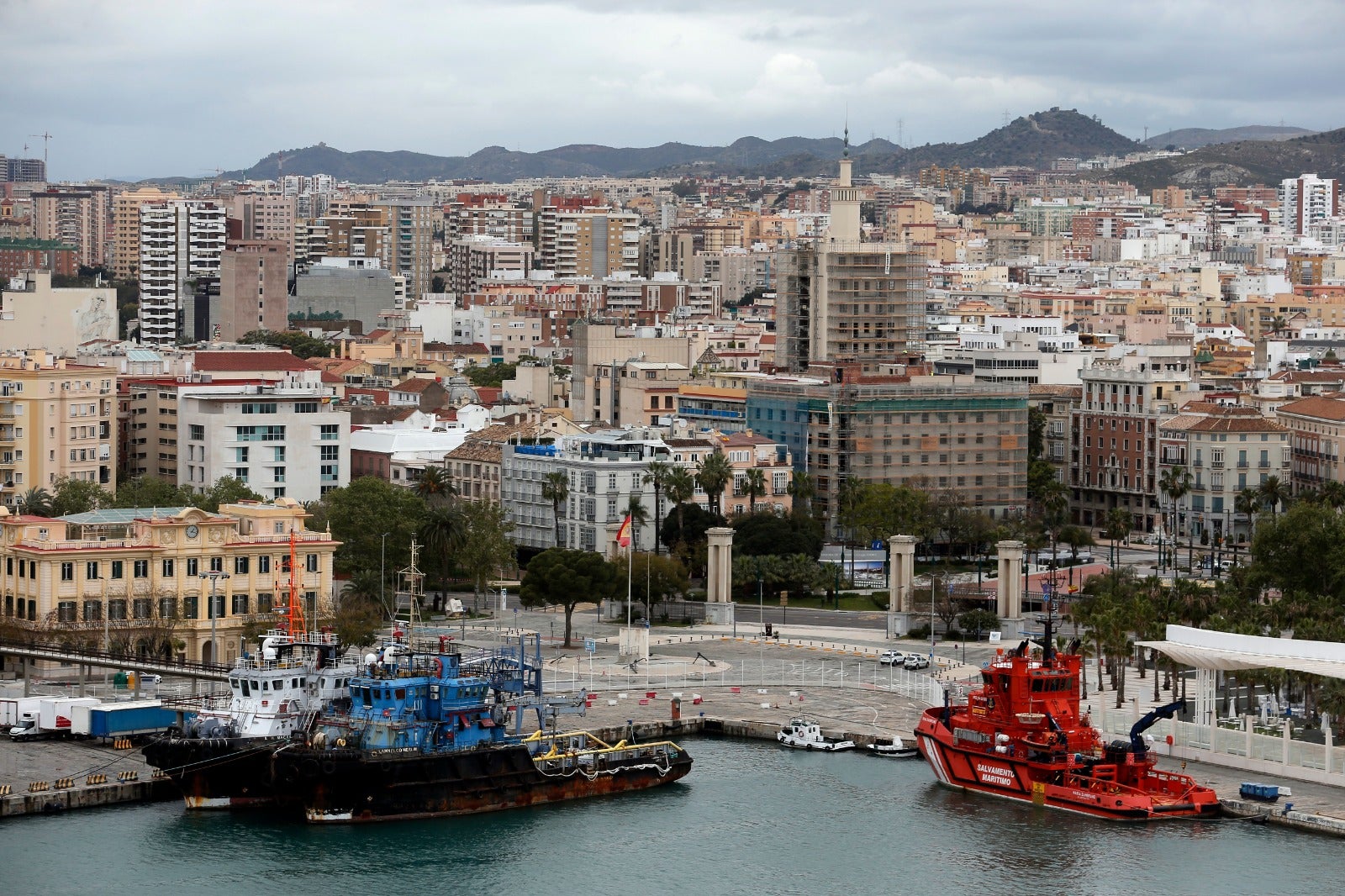 Vistas de Málaga en estado de alarma.